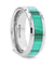 BALBUS Malachite Inlay Tungsten Carbide Ring With Polished Beveled Edges - 8mm