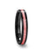 BAMBI Women’s Black Ceramic Ring With Pink Carbon Fiber Inlay - 4mm & 6 mm