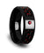 BARON Men’s Ceramic Ring With Black And Red Carbon Fiber Ruby Setting - 8mm