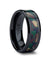 BARTEK Beveled Black Ceramic Ring With Real Military Style Jungle Camo 6mm - 10mm