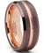 Beacon Men’s Brown Brushed Rose Gold Inlaid Tungsten Carbide Band - 8mm