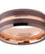 Beacon Men’s Brown Brushed Rose Gold Inlaid Tungsten Carbide Band - 8mm