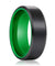 Bellevue Black Brush Finish Tungsten Carbide Ring with Green Interior 6mm & 8mm