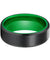 Bellevue Black Brush Finish Tungsten Carbide Ring with Green Interior 6mm & 8mm