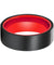 Belmont Black Brushed Flat Tungsten Carbide Ring with Fire Red Inner 6mm & 8mm