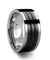 BENICIO Tungsten Carbide Ring With Grooved Black Ceramic Inlay 6mm -10 mm