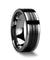 BENICIO Tungsten Carbide Ring With Grooved Black Ceramic Inlay 6mm -10 mm