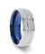 Benton Titanium Milgrain Engraved Finish Wedding Ring Blue Plating Inside - 8mm