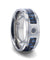 BERLIN Black And Blue Carbon Fiber Titanium Ring Sapphire Center Stone