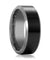 Beveled Black Tungsten Carbide Ring With Brushed Ceramic Center 6mm & 8mm