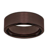 Beveled Men’s All Brown Tungsten Wedding Band With Brushed Center - 8 mm