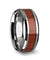 Beveled Mens Tungsten Wedding Ring With Real Padauk Wood Inlay 6mm - 10 mm