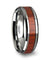 Beveled Mens Tungsten Wedding Ring With Real Padauk Wood Inlay 6mm - 10 mm