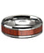 Beveled Mens Tungsten Wedding Ring With Real Padauk Wood Inlay 6mm - 10 mm