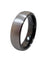 Bevin Tungsten Ring With Curved Brush Finish and Ion Plated Black On The Inside 6mm & 8mm