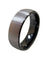 Bevin Tungsten Ring With Curved Brush Finish and Ion Plated Black On The Inside 6mm & 8mm