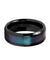 Black Ceramic Ring Blue Purple Color Changing Inlay Beveled Polished Finish 6mm - 10mm