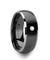 Black Ceramic Ring with Polished Tungsten Edges And White Diamond Setting - 8mm