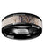 Black Ceramic Wedding Ring Deer Antler Ombre Beveled Polished Finish - 8mm