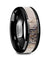 Black Ceramic Wedding Ring Deer Antler Ombre Beveled Polished Finish - 8mm