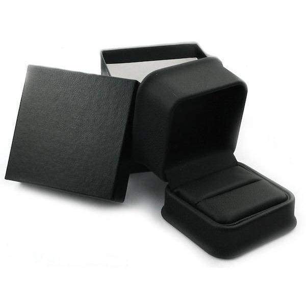 Black Diamond Tungsten Carbide Wedding Ring Flat Brushed Finish 6mm & 8mm