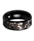 Black Digital Camo Tungsten Wedding Ring Beveled Polished Finish - 8mm