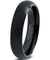 Black Domed Tungsten Wedding Ring for Women Comfort Fit and Brushed Finish - 4mm