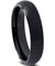 Black Domed Tungsten Wedding Ring for Women Comfort Fit and Brushed Finish - 4mm