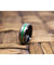 Black Tungsten Carbide Ring with Brushed Silver Center and Green Groove - 8mm