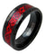 Black Tungsten Carbide Ring With Red Celtic Dragon Design Pattern 6mm & 8mm