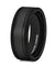 Black Tungsten Carbide Wedding Ring Brushed Double Groove Beveled Edge Comfort Fit - 8mm