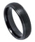 Black Tungsten Ring With Brushed Center High Polished Stepped Edges - 6mm & 8mm