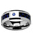 Blue Diamond Tungsten Band Black and Carbon Fiber Beveled Edges - 8mm