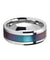 Blue Purple Tungsten Wedding Ring Color Changing Inlay Polished Finish 4mm-10mm