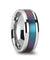 Blue Purple Tungsten Wedding Ring Color Changing Inlay Polished Finish 4mm-10mm