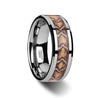 Boa Snake Skin Tungsten Wedding Ring Beveled Polished Finish - 8mm