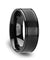 BOND Black Ceramic Ring With Dual Offset Grooves And Polished Edges 6mm - 8mm