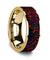 Boston 14K Yellow Gold Wedding Ring w/ Black and Red Opal Inlay Flat Polished - 8 mm