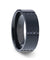 BOULDER Black Titanium Ring with 6 Sets of Quadruple Sapphires In Horizontal Channels - 8mm