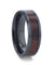BRIGHTON Redwood Inlaid Titanium Men’s Wedding Band With Beveled Edges 8mm