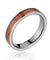 Britany Pink Wood Titanium Wedding Band Genuine Inlay - 4mm