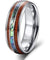 Brockton Hawaiian Koa Wood & Abalone Shell Inlaid Tungsten Wedding Band - 8mm
