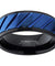 Bronx Blue Grooved Raised Center Black Tungsten Carbide Wedding Band - 8mm