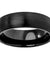 Brushed Black Classic Domed Tungsten Carbide Wedding Band - 6mm