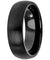 Brushed Black Classic Domed Tungsten Carbide Wedding Band - 6mm