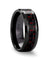 CADAO Beveled Black Ceramic Ring With and Red Carbon Fiber Inlay 4mm - 10mm