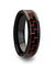 CADAO Beveled Black Ceramic Ring With and Red Carbon Fiber Inlay 4mm - 10mm