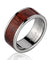 Caden Titanium Wedding Band Genuine Inlay Hawaiian Koa Wood Ring - 8mm