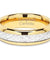Cadillac Yellow Gold Plated Tungsten Carbide Wedding Ring Meteorite Inlay - 6mm