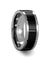 CAINE Watch Band Style Men’s Tungsten Ring With Black Ceramic Inlay - 8mm